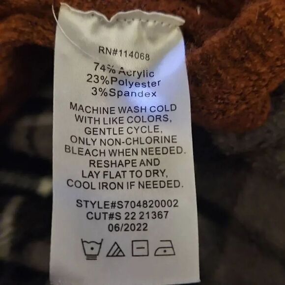 Avln Studio Women's Size Large Burnt Orange Sydney Cable Knit Sweater Dress - Picture 7 of 7